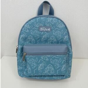 NWT Bioworld Stitch Blue and White Printed Mini Back Pack Mini Bag